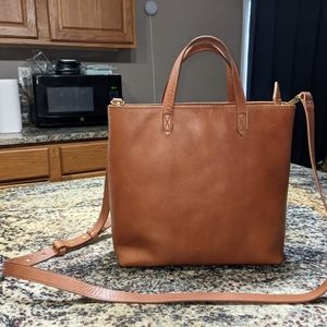 Madewell The Zip-Top Transport Crossbody English Saddle color